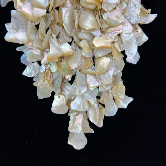 Signed Kiam Family / Lia sophia  Shell Dangle Bib Chain Bead Statement Necklace - Picture 6 of 10